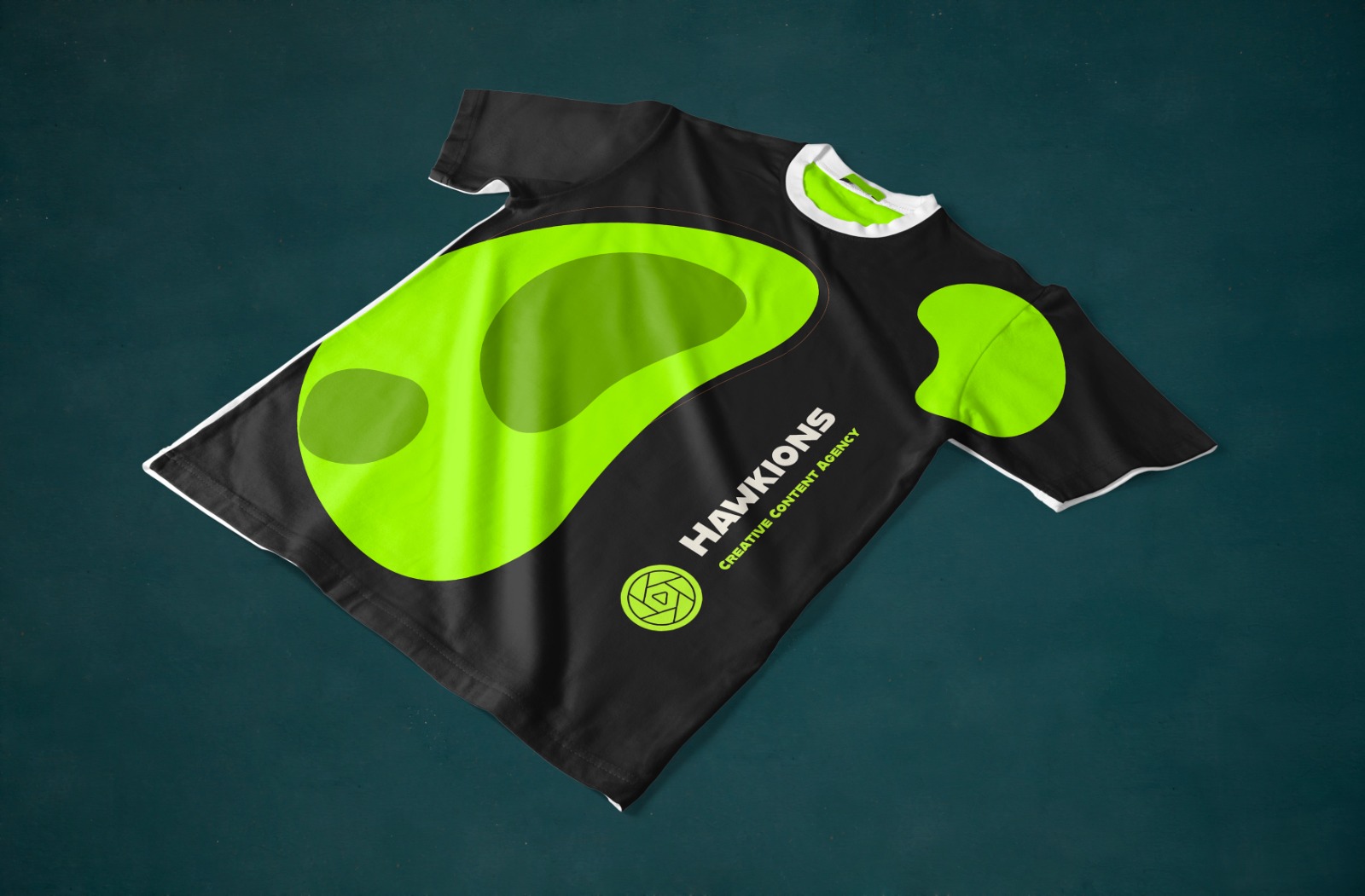 Hawkions black and lime branded T-shirt